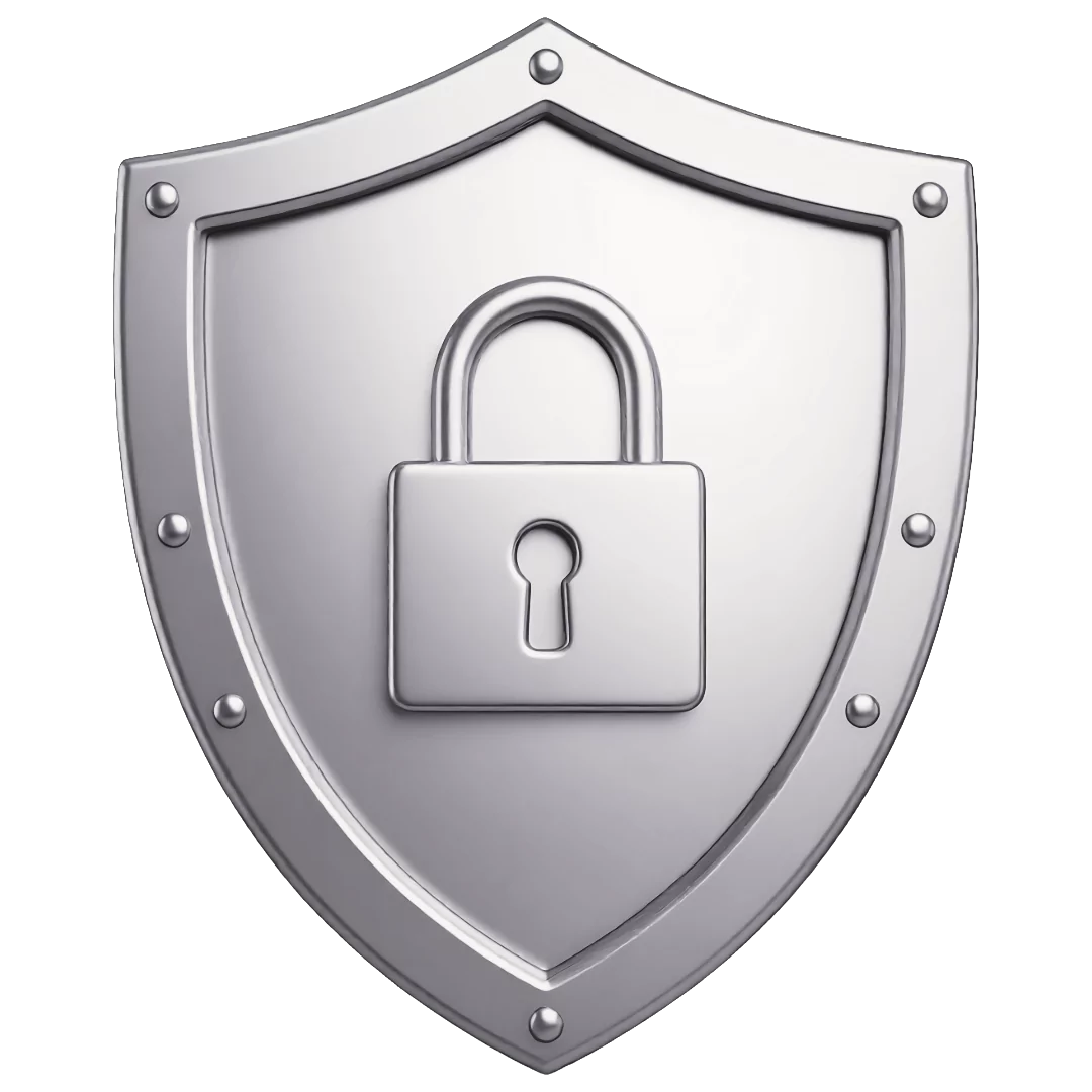 מגן עם מנעול בתוכו בצבע אפור