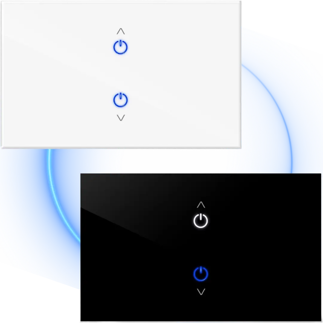 2 מפסקים חכמים בצבע לבן ושחור