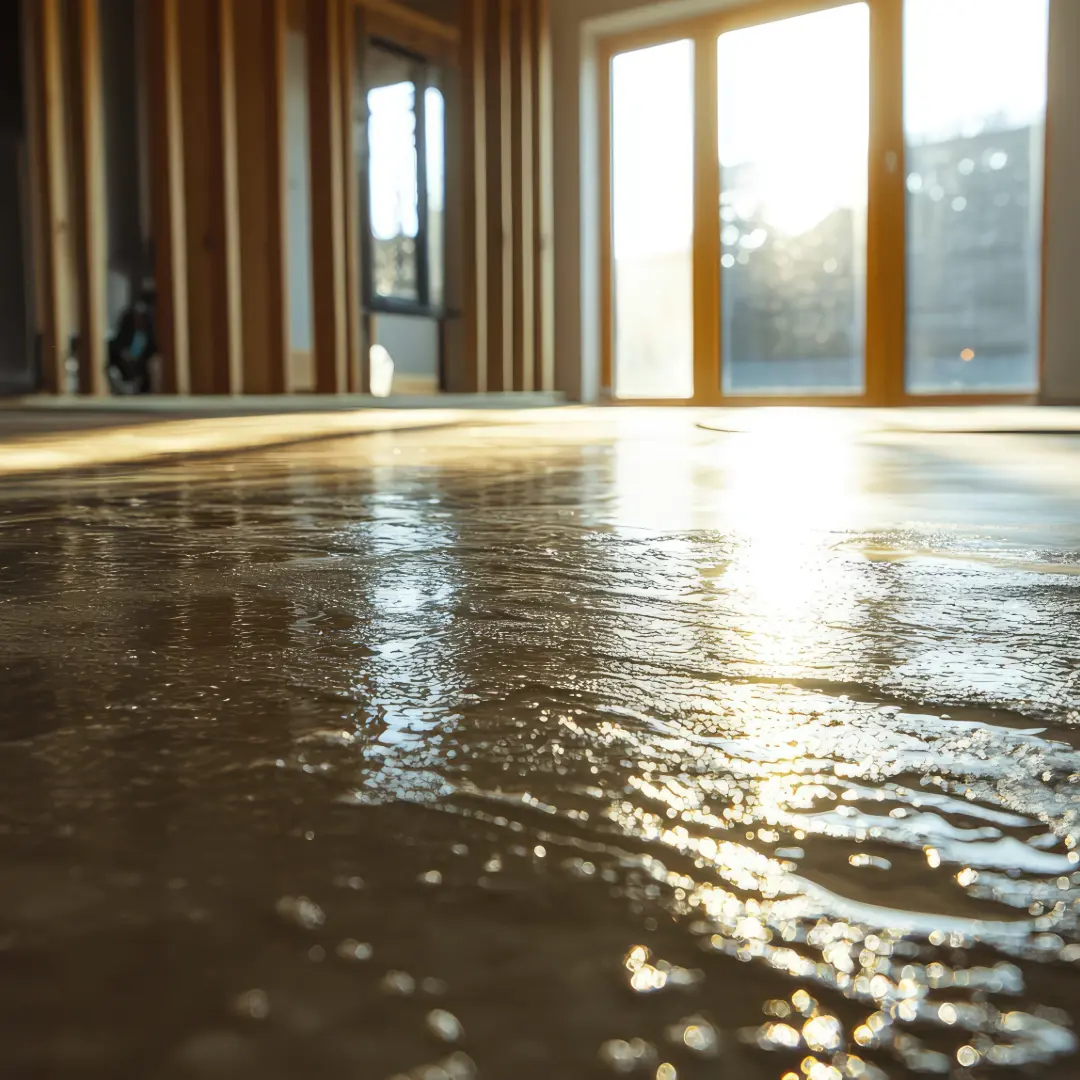 בית שהסלון שלו מלא מים