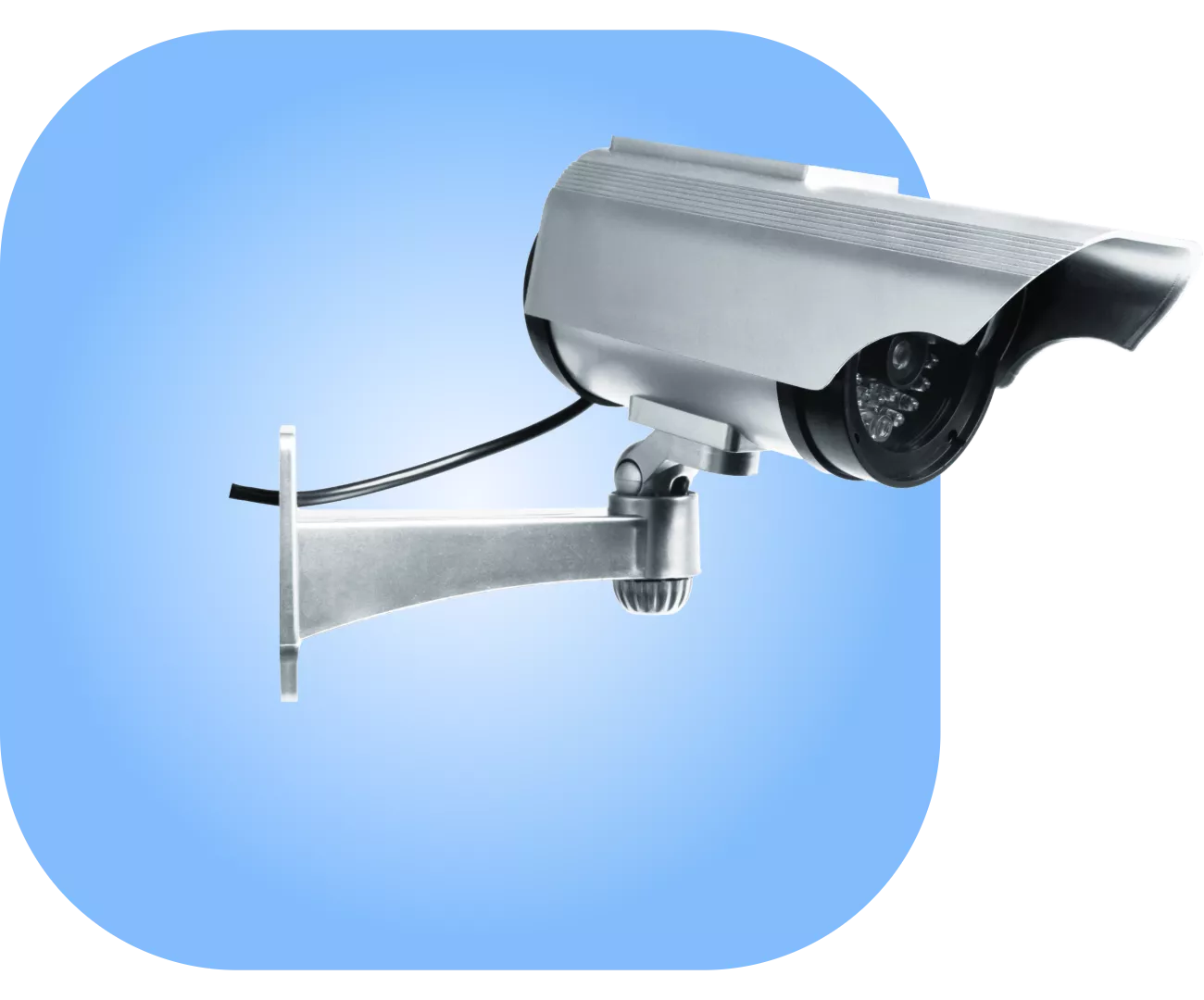 מצלמת אבטחה עם רקע כחול